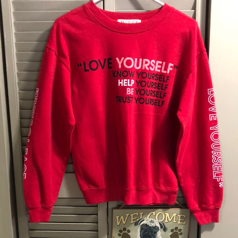 Wound Up Bold Red Love Yourself Sweatshirt